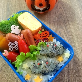 簡単キャラ弁☆ハロウィン コウモリのお弁当♪